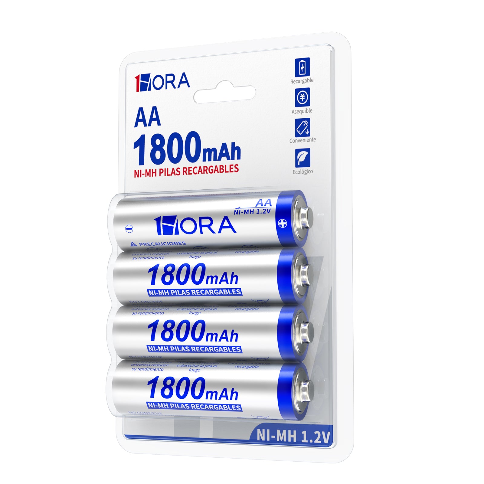 1HORA AA Rechargeable Batteries 1800mAh 4 Units GAR133