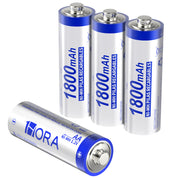 1HORA AA Rechargeable Batteries 1800mAh 4 Units GAR133