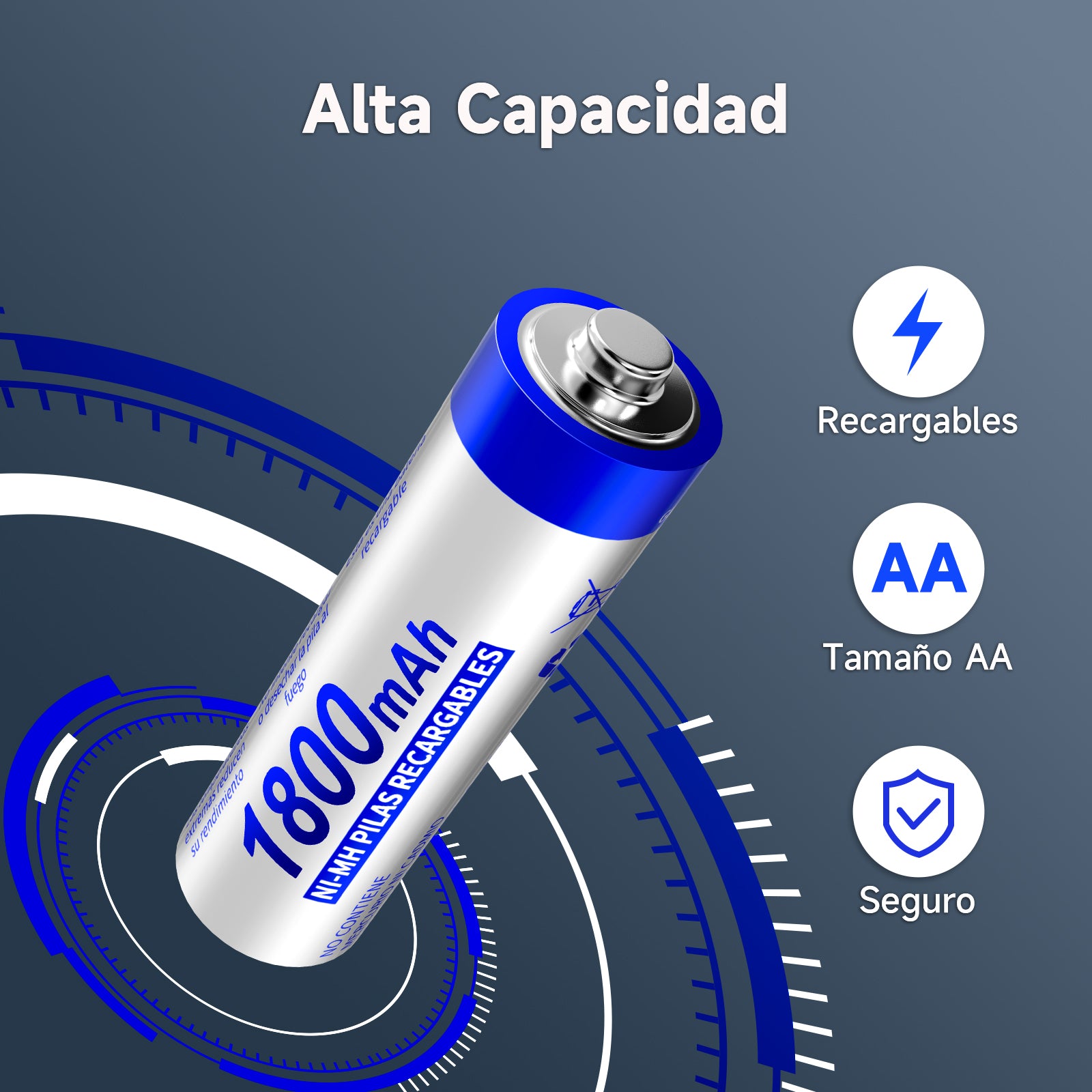 GAR133 1HORA AA Rechargeable Batteries 1800mAh 4 Units