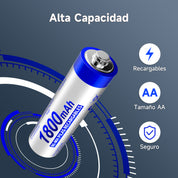 1HORA AA Rechargeable Batteries 1800mAh 4 Units GAR133