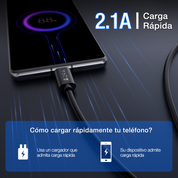 CAB185 1HORA 2M USB C Cable 2.1A