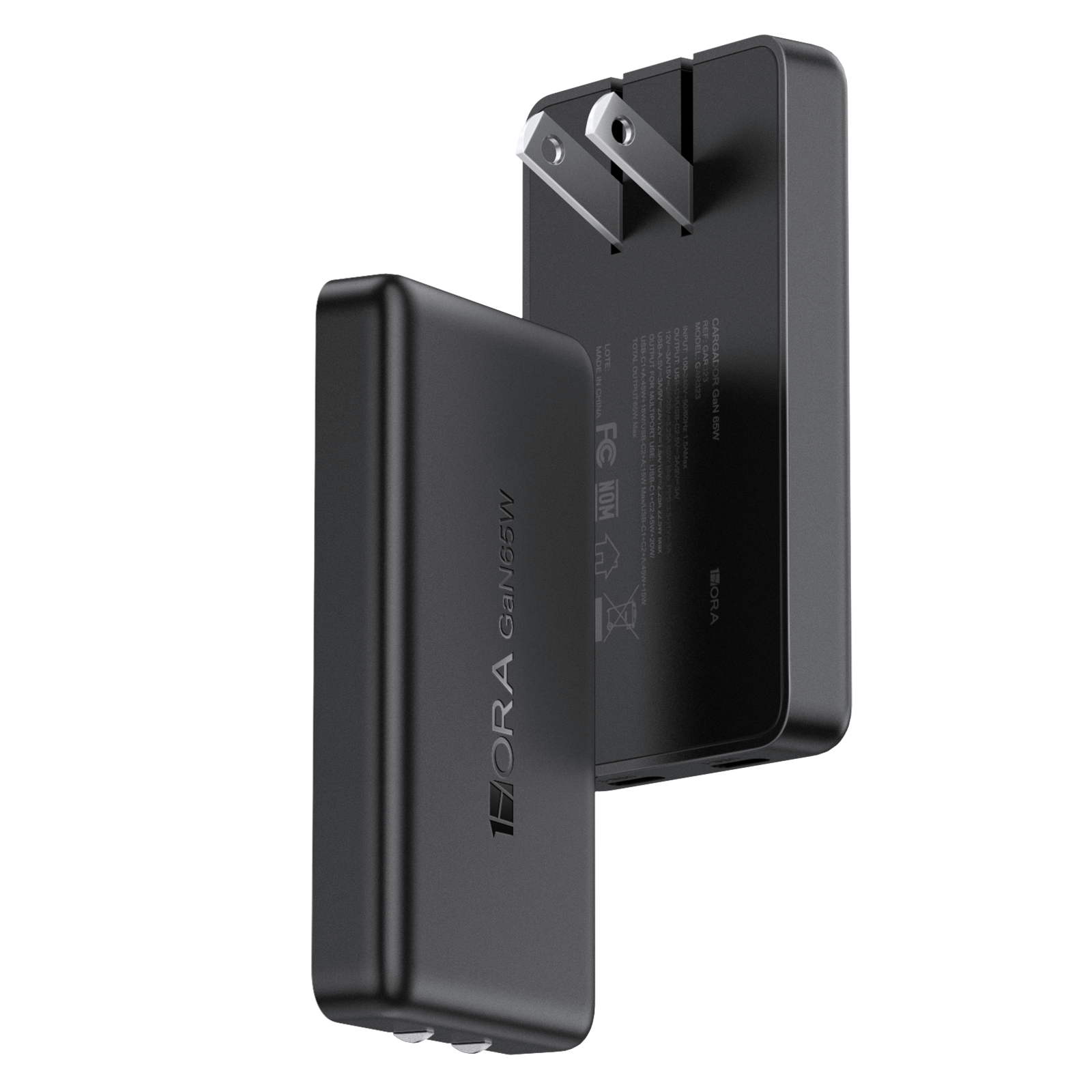 GAR323 GaN 65W 2-Port Fast Charger with Type-C Cable