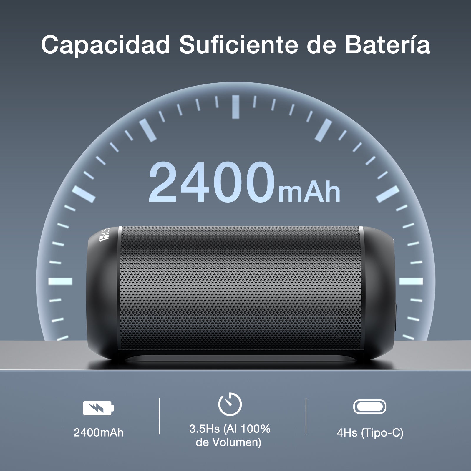 1HORA Bocina Bluetooth Portátil BOC242