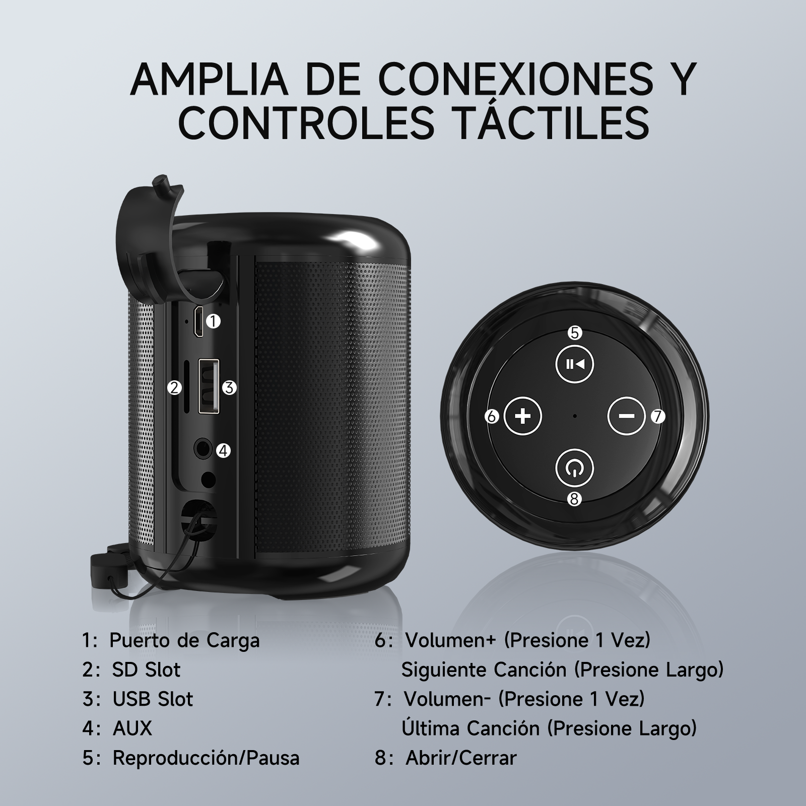 1HORA Bocina Bluetooth Portátil BOC062