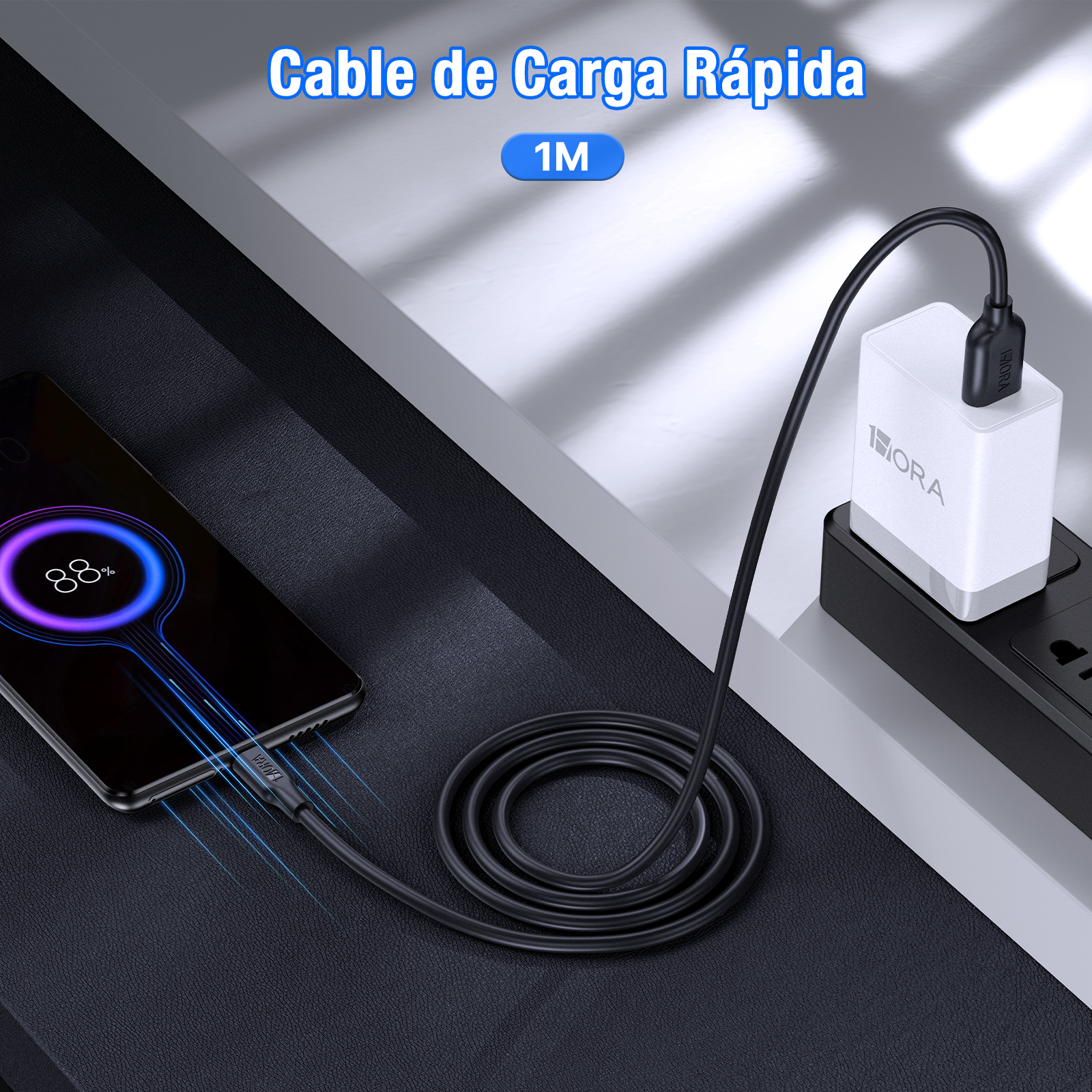 1HORA Cable USB Tipo C 1M 3A CAB251