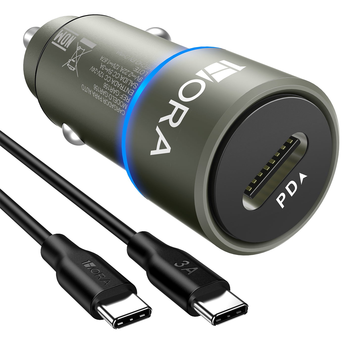1HORA Cargador de carro 20W