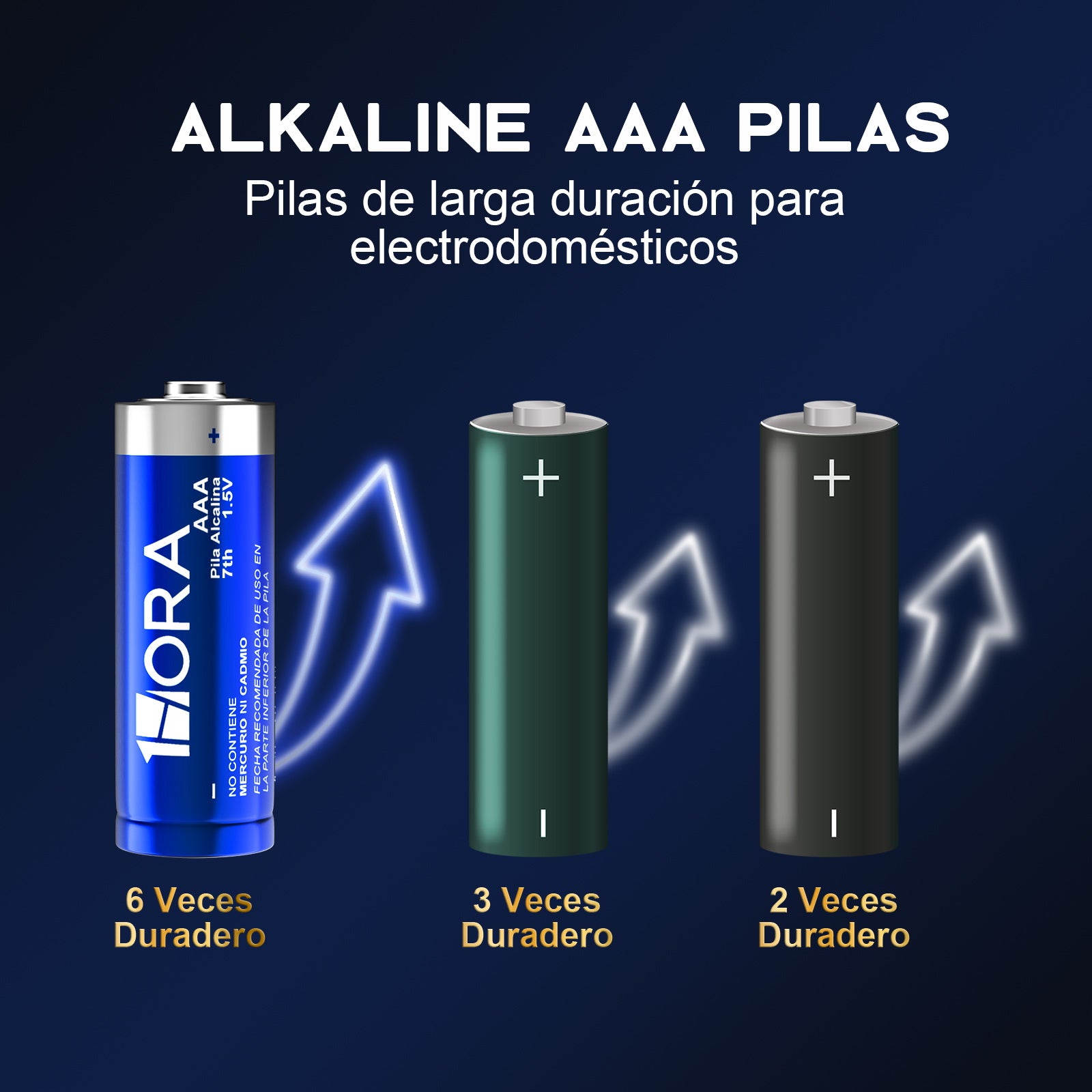 1 HORA Pack of 4 AAA Alkaline Batteries GAR135